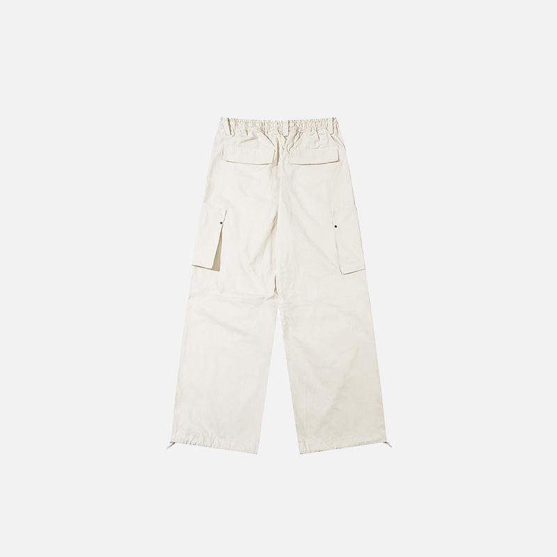 Back view of the Loose Solid Color High Waist Cargo Pants