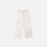 Back view of the Loose Solid Color High Waist Cargo Pants