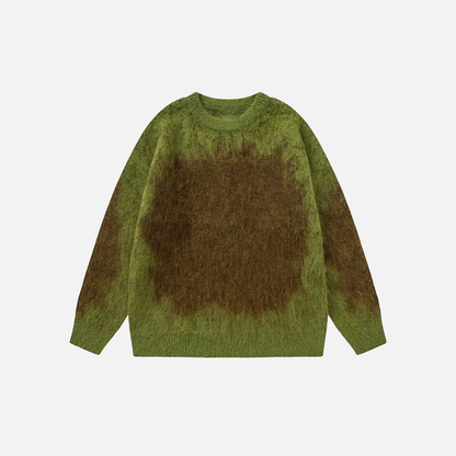 Streetwear Gradient Ombre Fuzzy Knit Sweater