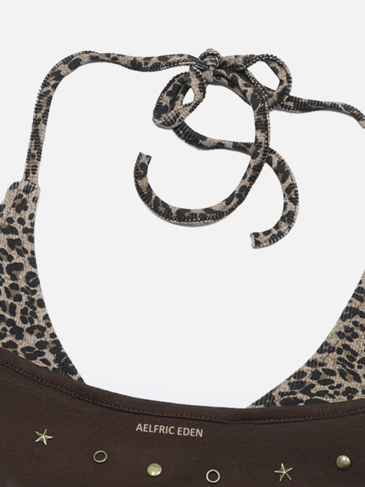 Leopard Halter Studded Cami Top