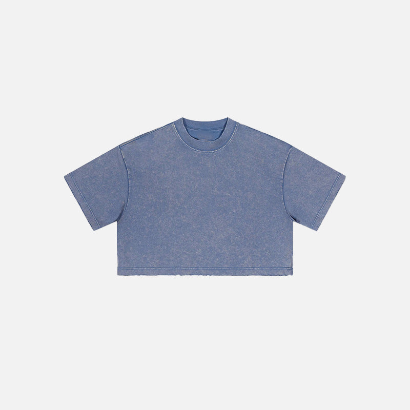 Women's Washed Stitching Crop Top
