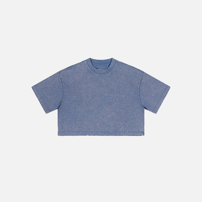 Women's Washed Stitching Crop Top
