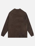 Suede Solid Long Sleeve T-shirt