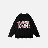Rope Letter Print Sweater