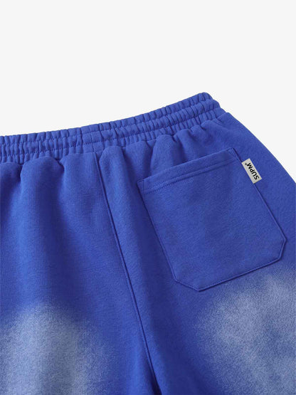 Spray Paint Star Print Distressed Sweatpants; Royal Blue / M, Royal Blue / L, Royal Blue / XL, Royal Blue / 2XL
