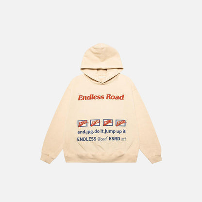 "Endless Road" Letter Print Hoodie