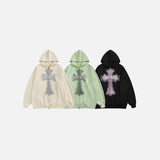 Loose Zip-up Cross Hoodie