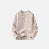 Loose Solid Color Crewneck Sweater