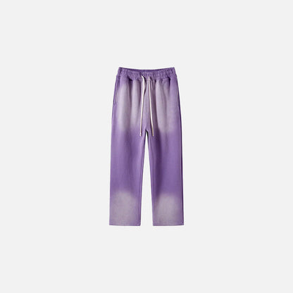 Front view of the purple Casual Noir Relax Pants in a gray background