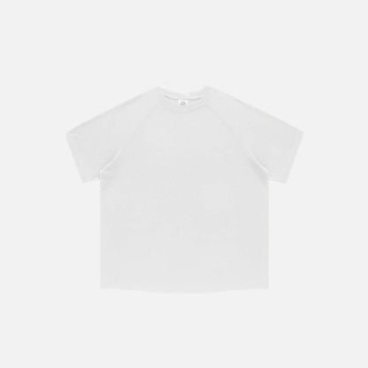 Front view of the white Loose Retro Washed T-shirt in a gray background