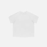 Front view of the white Loose Retro Washed T-shirt in a gray background