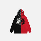 Spider Embroidery Zip-up Hoodie