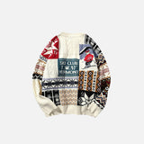 Embroidered Patchwork Sweater