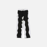 Tassel Wide-leg Patchwork Denim Pants