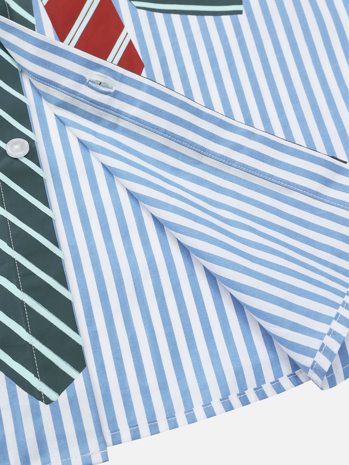Necktie Graphic Stripe Long Sleeve Shirt