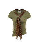 Scarf Detail Fitted Tee