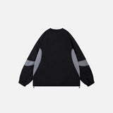 Back view of the black Neo Sport Pullover Sweatshirt in a gray background