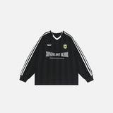 Front view of the black Epic Rivalry T-shirt in a gray background