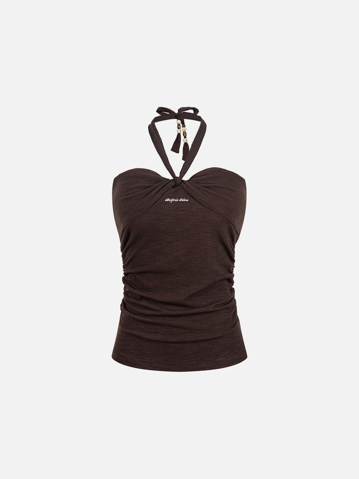 Ruched Tie Front Tube Top