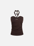 Ruched Tie Front Tube Top