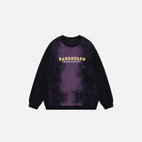Front view of the black Mystic Midnight Sweatshirt in a gray background