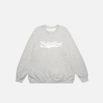 "Endless Road" Letter Print Sweatshirt