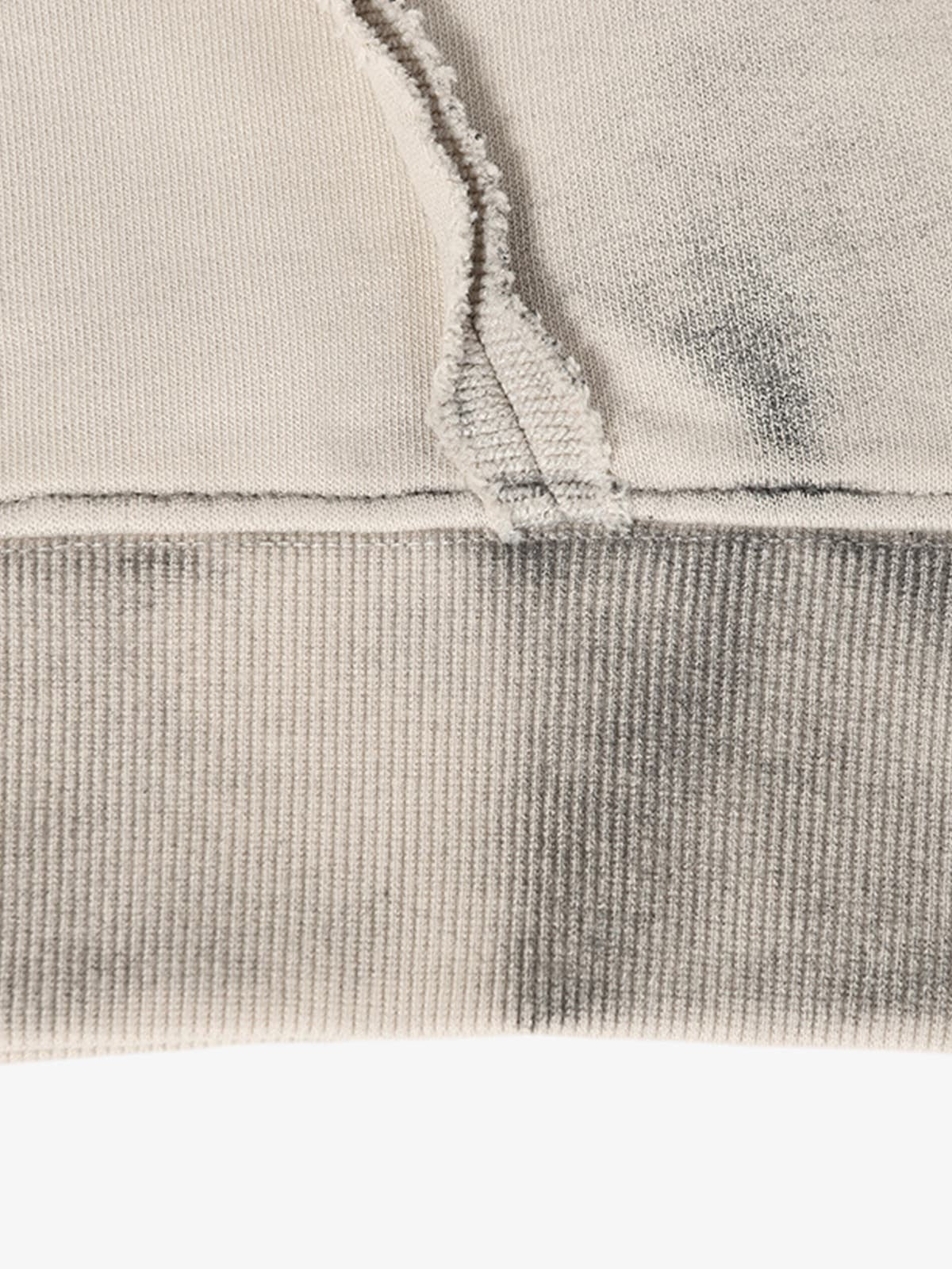Retro Asymmetric Zip Up Deconstructed Hoodie; Apricot / S, Apricot / M, Apricot / L, Apricot / XL