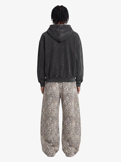 Street Leopard Camouflage Pleated Barrel Jeans - 2636; Leopard / S, Leopard / M, Leopard / L, Leopard / XL, Leopard / XXL