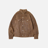 Retro Waxed Khaki Casual Jacket