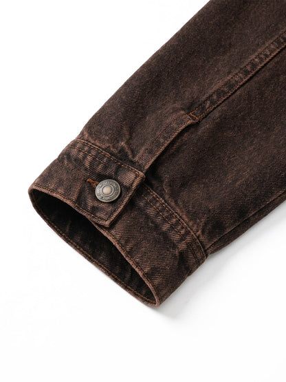 Scorpion Embroidered Washed Distressed Denim Jacket