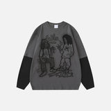 Oversized Cartoon Graphic Long Sleeve T-shirt