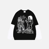 Oversized Cartoon Graphic Long Sleeve T-shirt
