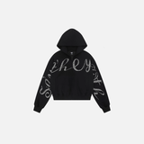 Investment Piece Rhinestone Zip Up Hooded Cotton Sweatshirt