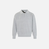 Breathable Minimalist European Style Knit Polo Sweater