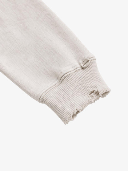 Cropped Flag Zip Hoodie; Terry Wash White / M, Terry Wash White / L, Terry Wash White / XL, Terry Wash White / 2XL