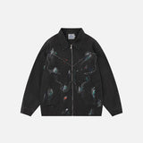 Splash Ink Embroidered Butterfly Jean Jacket