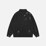 Splash Ink Embroidered Butterfly Jean Jacket