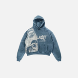 Streetwear Retro Gothic Alphabet Print Skull Hoodie
