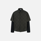 Streetwear Plaid Spliced Long Sleeve Lapel Shirt