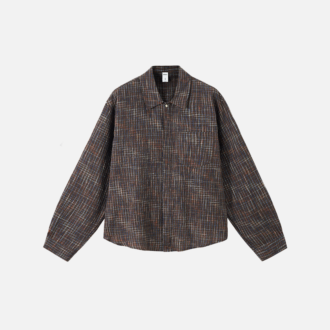 Stylish Plaid Button-Up Fall Casual Shirt