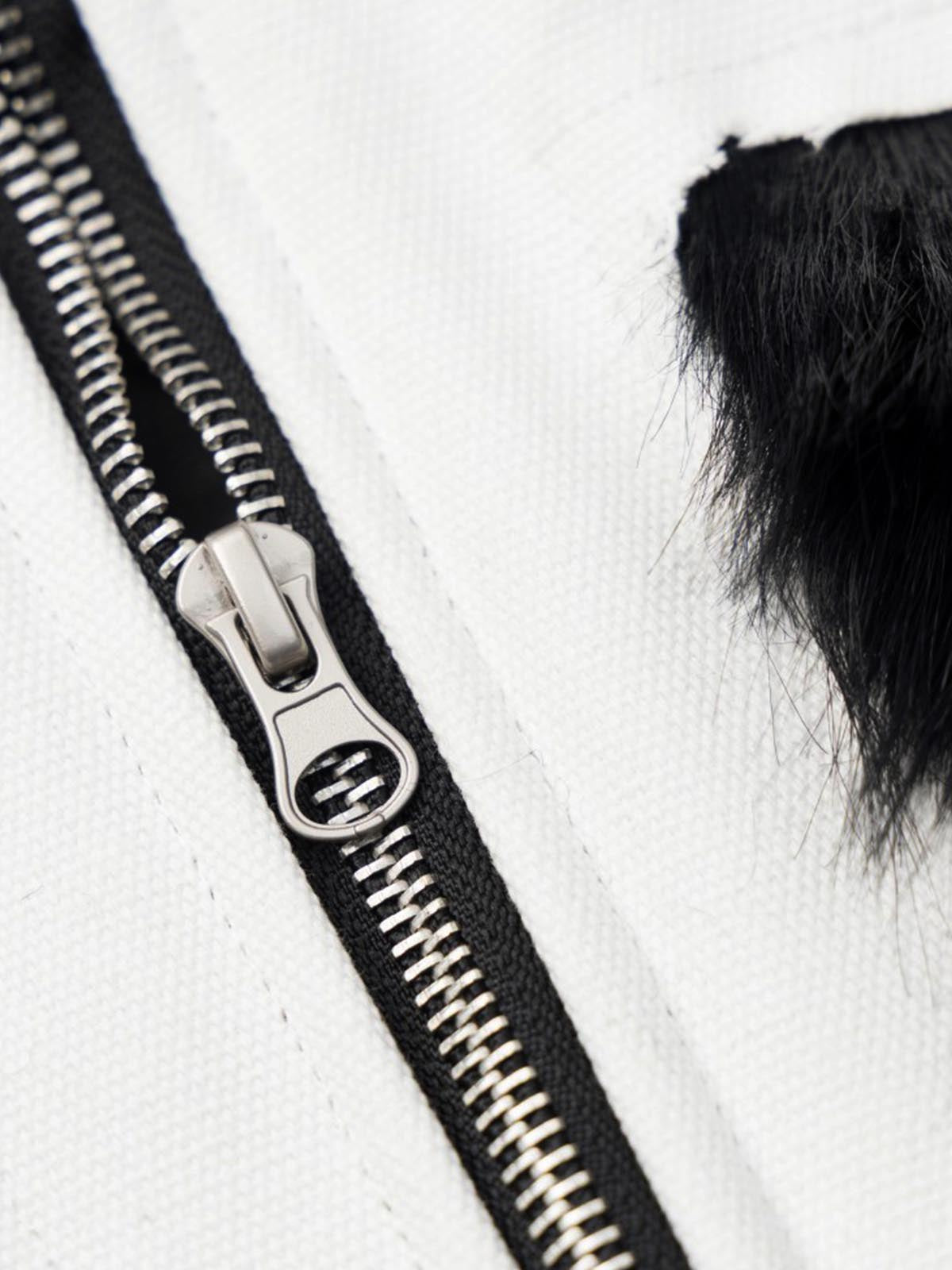 Cross Detail Faux-Fur Coat; Black / M, Black / L, Black / XL