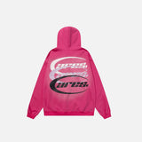 Y2K Letter Print Zip Up Hoodie