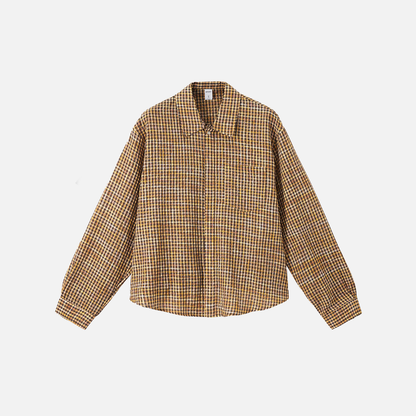 Stylish Plaid Button-Up Fall Casual Shirt