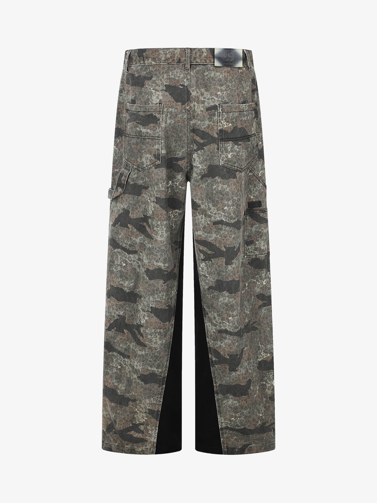 Leopard Camo Patchwork Cargo Pants; Forest Camouflage / S, Forest Camouflage / M, Forest Camouflage / L, Forest Camouflage / XL