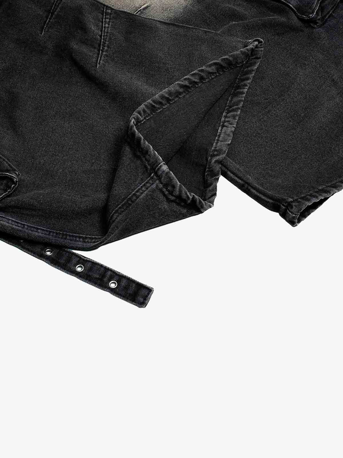 Deconstructed Multi-Pocket Cargo Jeans; Black / M, Black / L, Black / XL, Black / 2XL, Black / S