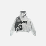 Streetwear Retro Gothic Alphabet Print Skull Hoodie
