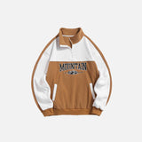 Fall Fleece Letter Embroidery Sweatshirt
