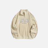Fall Fleece Letter Embroidery Sweatshirt