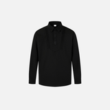 Vibe Floral Embroidered Polo Collar Long Sleeve T-Shirt