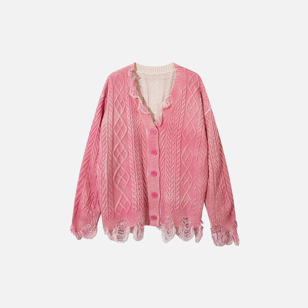 Retro Grunge Knitted Oversize Cardigan Sweater